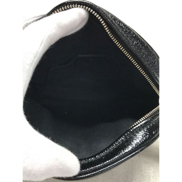 Gucci Shoulder Bag Leather Chain Bag Enamel Patent Bag Black - Picture 6 of 6
